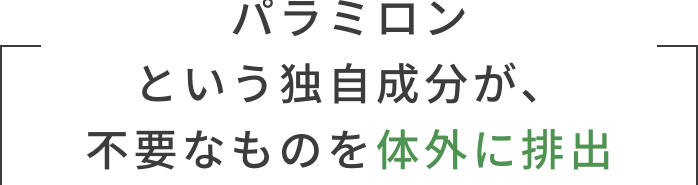 パラミロンという独自成分が、不要なものを体外に排出