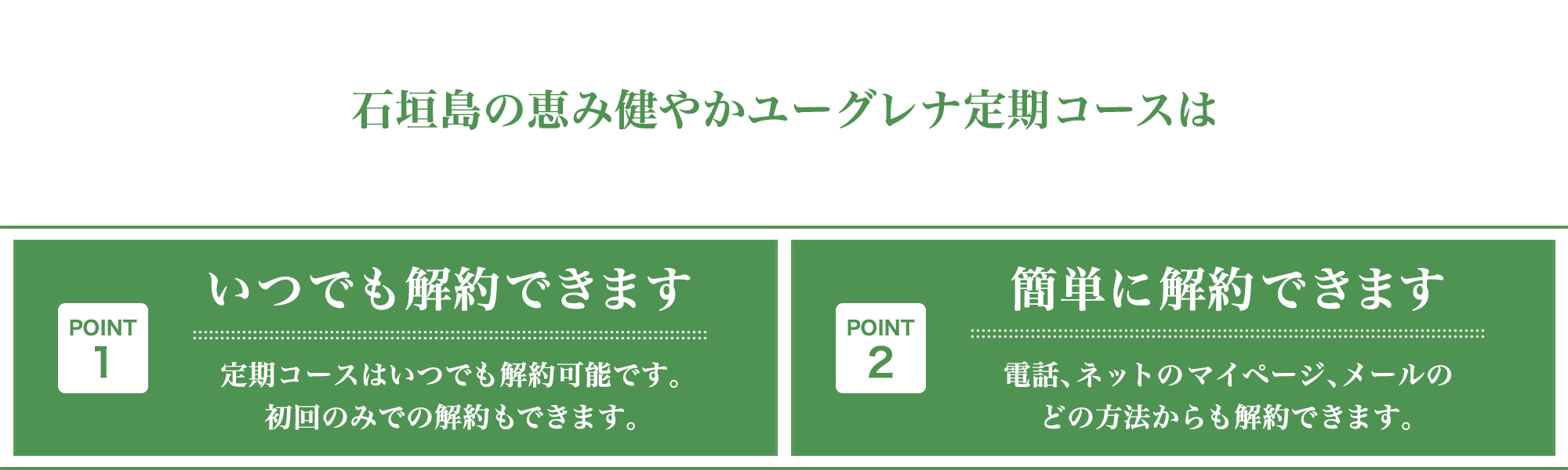 石垣島の恵み健やかユーグレナ定期コースのポイント