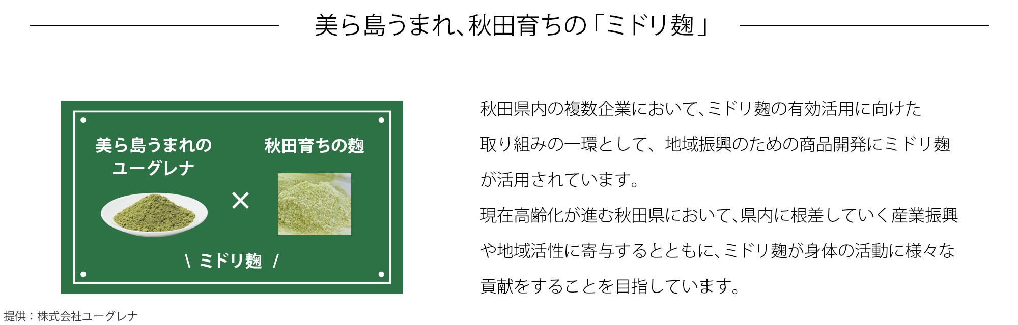 美ら島生まれ秋田育ちのミドリ麹